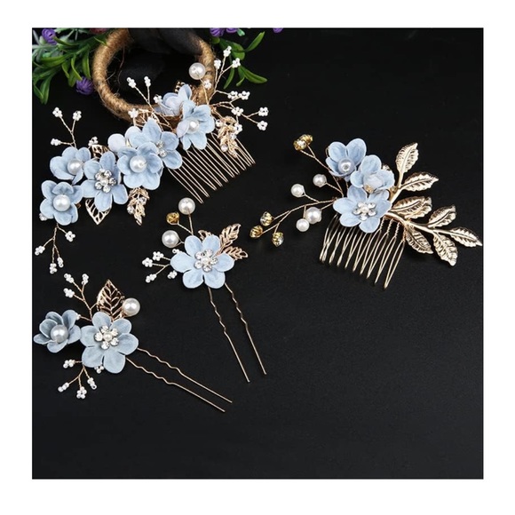 Wedding Hair clips Butterfly Clips Bridal Hair Accessories Pearl Hair Pins - Picture 2 of 9